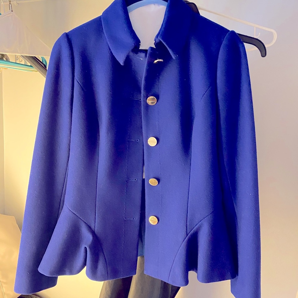 Ted Baker Peplum Coat Royal Blue